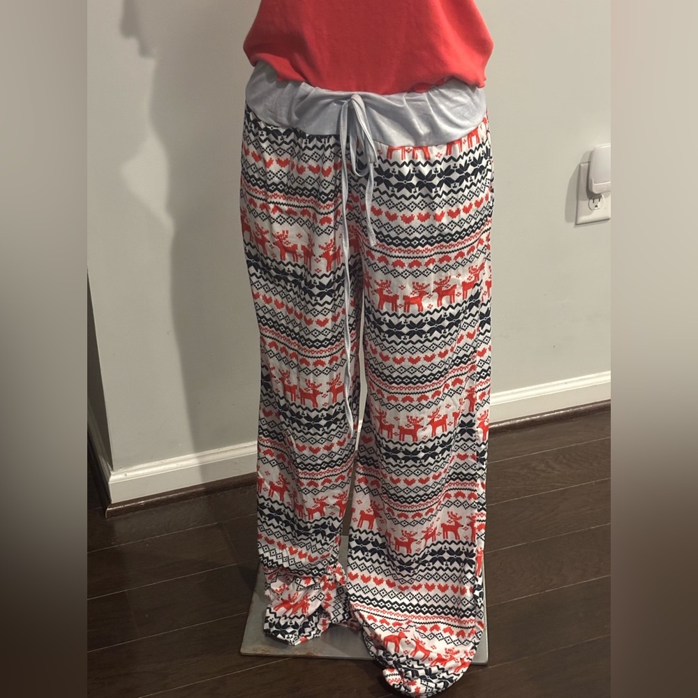 Festive Christmas Reindeer Pajama Pants 2X NIB